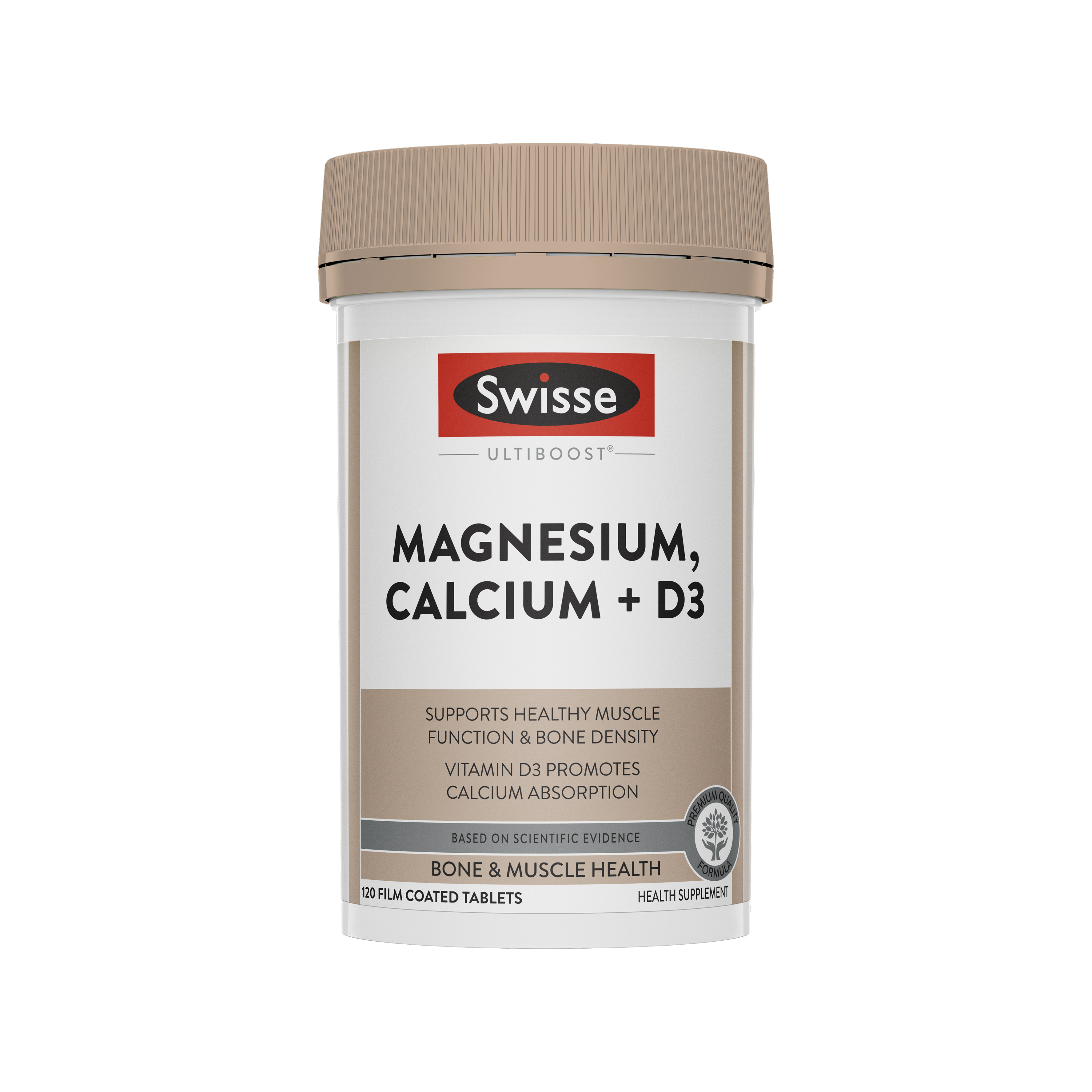 Swisse Ultiboost Magnesium, Calcium + D3 120 Tablets