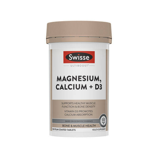 Swisse Ultiboost Magnesium, Calcium + D3 120 Tablets
