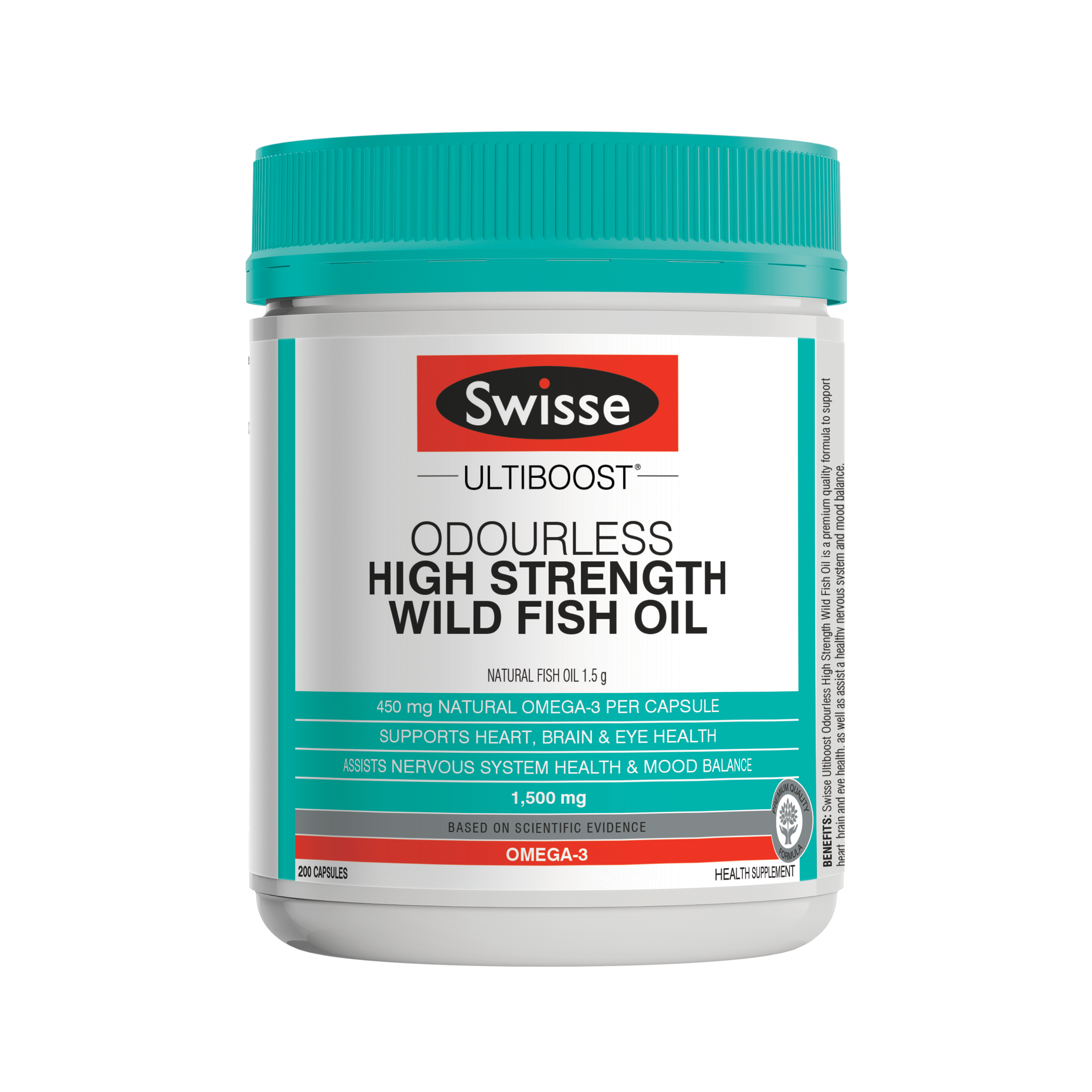 Swisse Ultiboost Odourless High Strength Wild Fish Oil 200 Capsules