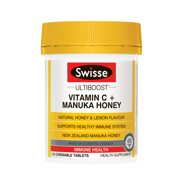 Swisse Ultiboost Vitamin C+ Manuka Honey Chewable 120 Capsules (BEST BEFORE: 3/2025)