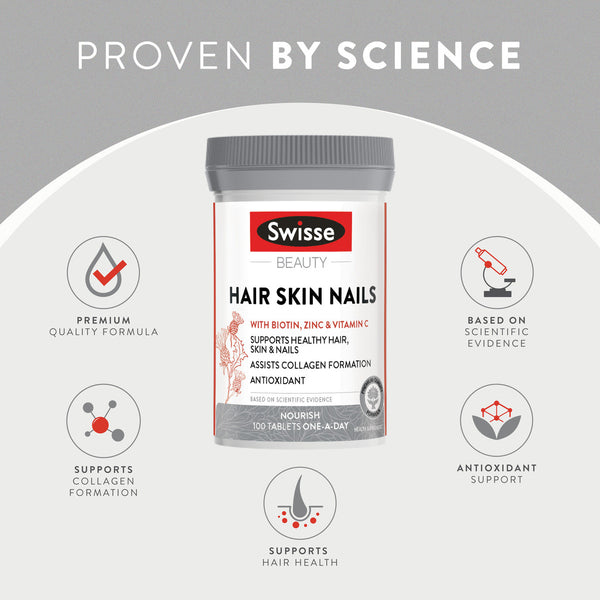 Swisse Beauty Hair Skin Nails Supplement 100 Tablets