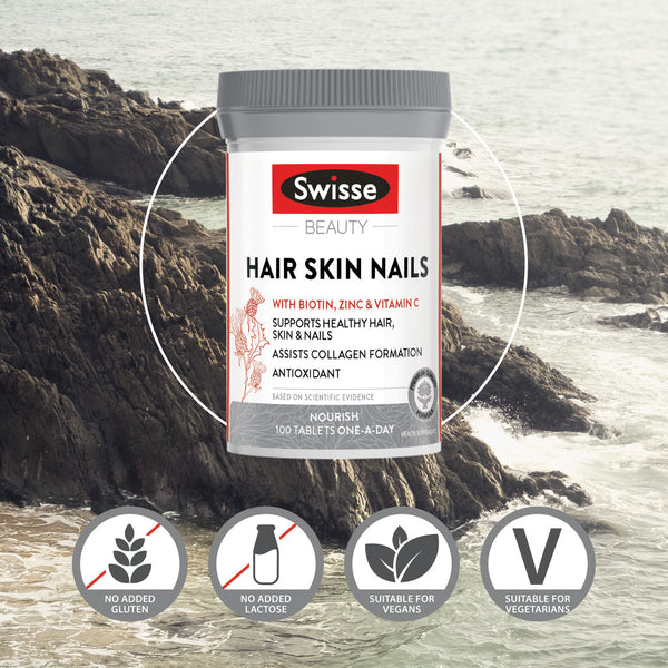Swisse Beauty Hair Skin Nails Supplement 100 Tablets